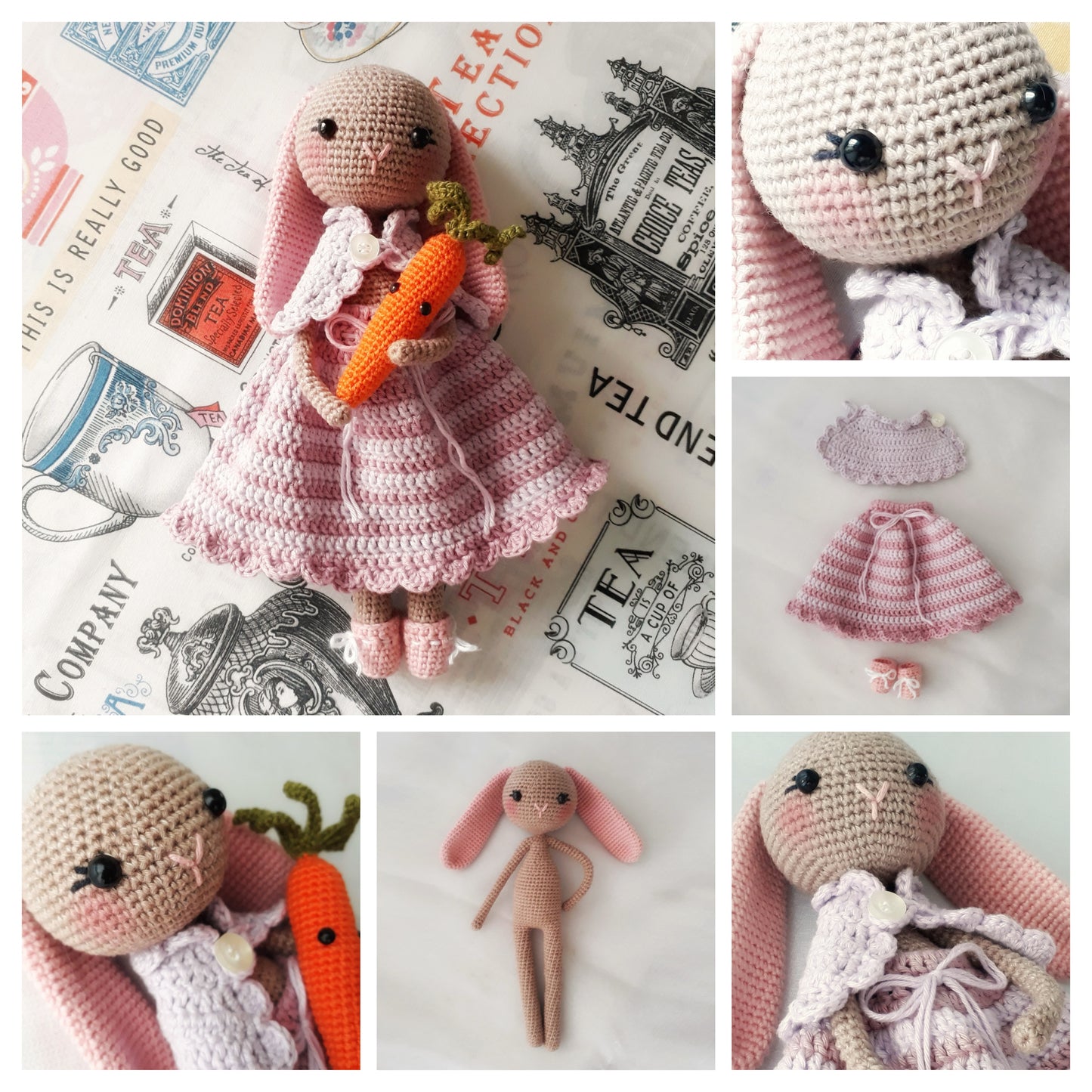 Mrs. Rabbit and her Baby Carrot DIGITAL CROCHET PATTERN