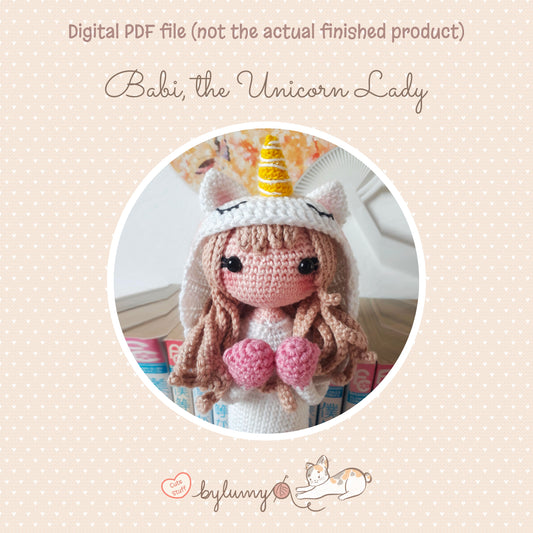 Babi, the Unicorn Lady DIGITAL CROCHET PATTERN
