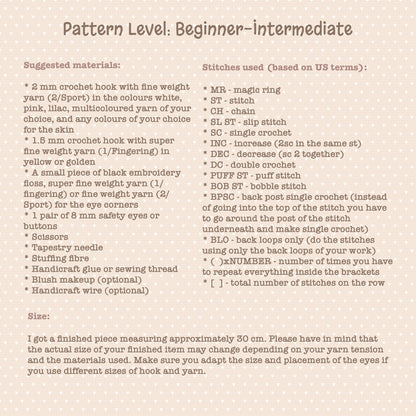 Babi, the Unicorn Lady DIGITAL CROCHET PATTERN