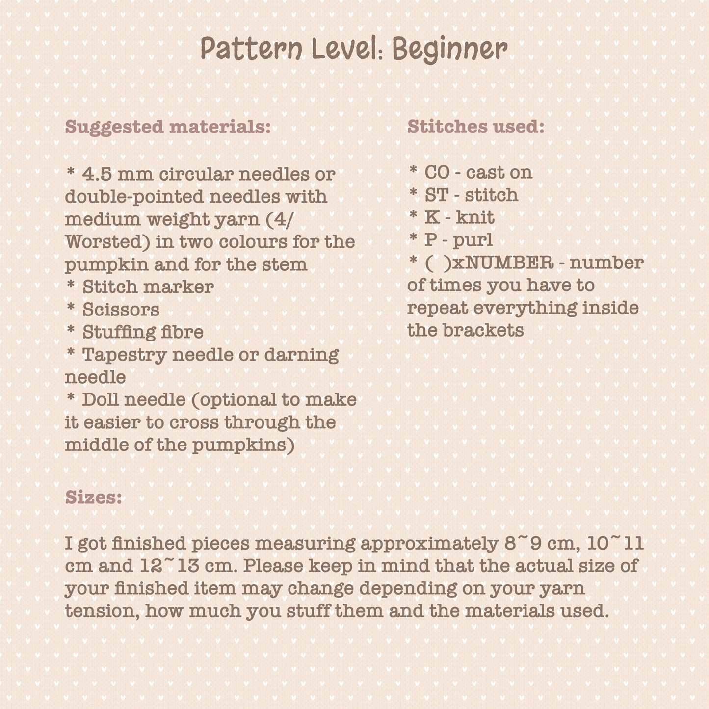 My First Knitted Pumpkins DIGITAL KNITTING PATTERN