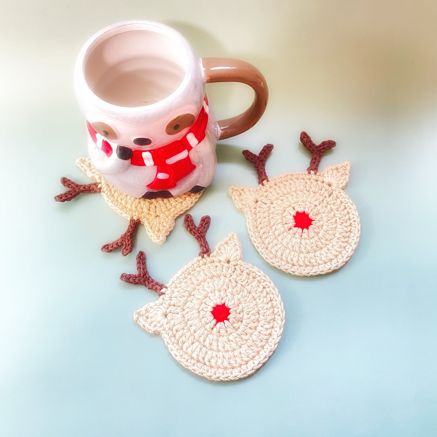 Rudolf Reindeer Coaster DIGITAL CROCHET PATTERN