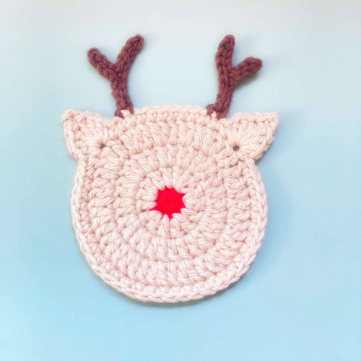 Rudolf Reindeer Coaster DIGITAL CROCHET PATTERN