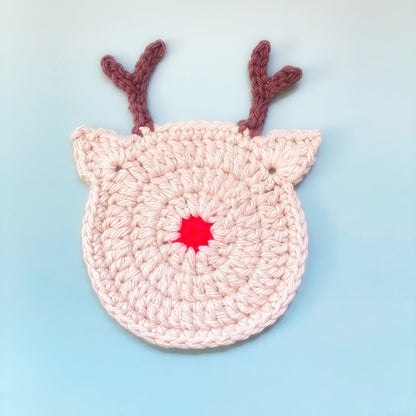 Rudolf Reindeer Coaster DIGITAL CROCHET PATTERN