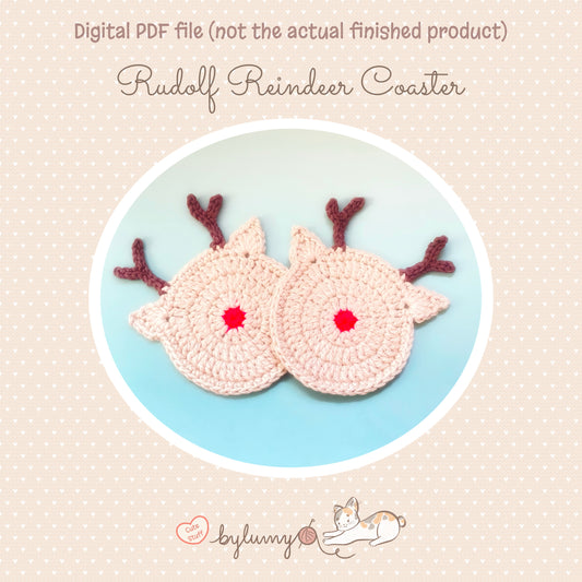 Rudolf Reindeer Coaster DIGITAL CROCHET PATTERN