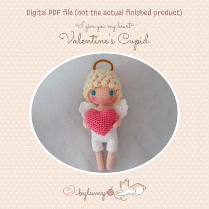 ~ I give you my heart ~ Valentine’s Cupid DIGITAL CROCHET PATTERN